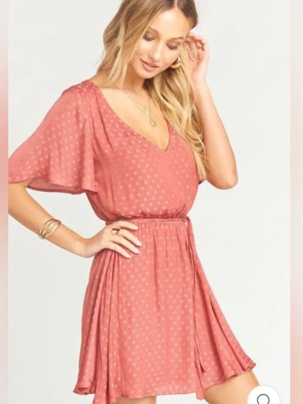 Show Me Your MuMu Anastasia Dress in Sangria Silky Dots